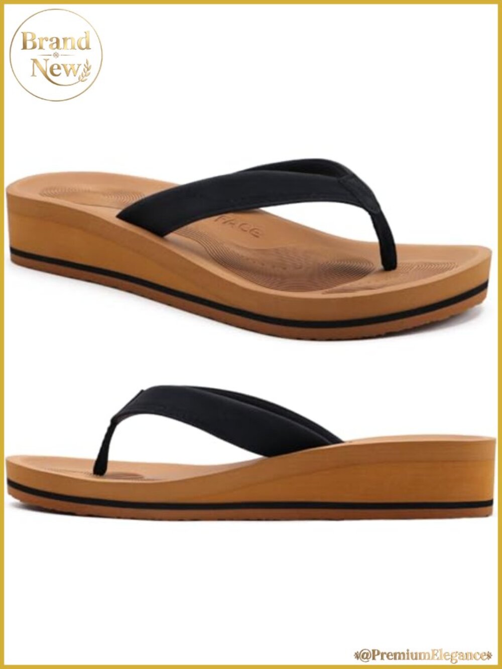 Women's Wedge Flip Flops with Arch Support Thong Sandals